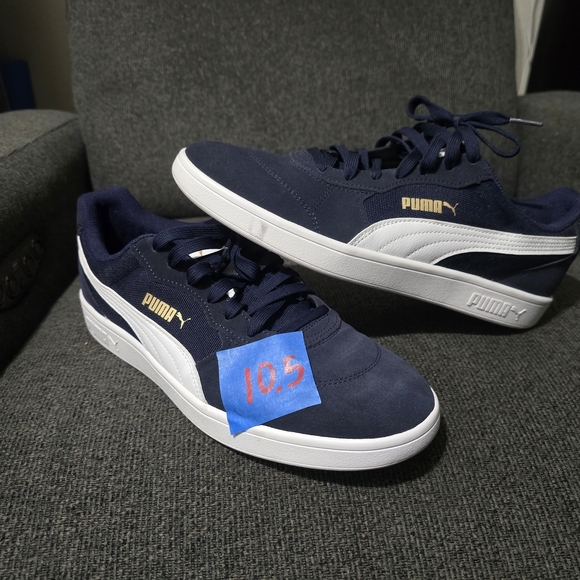 Puma Men's Navy and White Sneakers - Picture 1 of 4